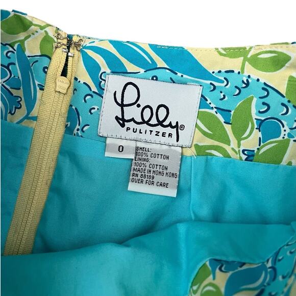VTG Lilly Pulitzer Everglades Alligator Mini Skirt Preppy Tropical Size 0 - Picture 3 of 8